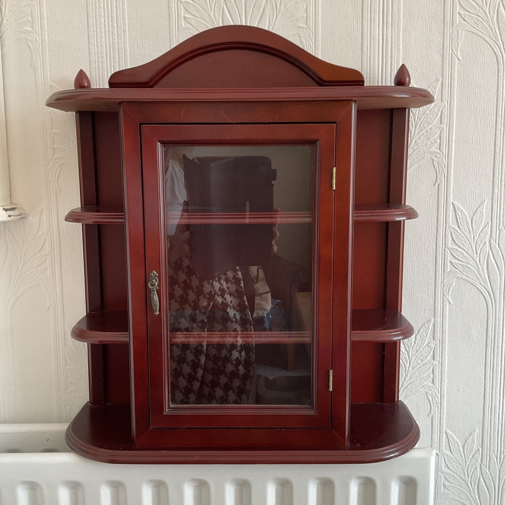 Vintage Wooden Cabinet Glass Door 49 x 45 x 14cm