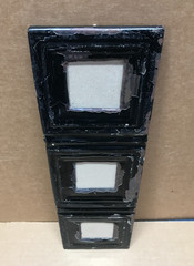 VTG 5×17 Multi Triple Black 3″ Photo Tin Ceiling Metal Picture Frame Old 643-26B