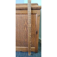 Tiger Oak Sewing Machine Cabinet Empty Antique Wood Workstation Side Table Flip