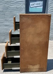 ANTIQUE GLOBE-WERNICKE 4-DRAWER OAK WOODEN FILE CABINET CATALOG NUMBER G-25