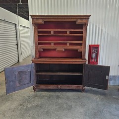 19th C Country French Walnut Cupboard With Iron Hardware
