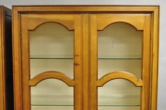 Vintage Baker Hollywood Regency Cherry Wood 2 Door Curio Cabinet Bookcase – Pair
