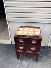 Antique File Cabinet stackable Brass knobs 4 Pieces By Winter Records Co Kansas