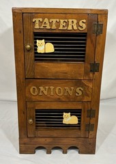 Vintage Potatoes Taters ‘N Onions Solid Wood Storage Bin Farmhouse Country