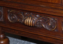 19TH CENTURY RENAISSANCE STYLE FRENCH CARVED WALNUT CABINET WITH SHELVES