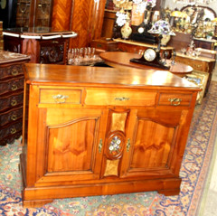 French Antique Maple Louis Philip Sideboard Cabinet / Server