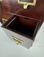 Vintage Style Card Catalog Cabinet 6 Drawer Wood Apothecary Storage Organizer
