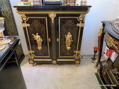 Stamped Vve SORMANI cabinet Furniture L XIV with 2 doors Boulle marquetry 19th