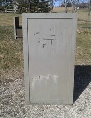 Antique Wooden 4 Drawer File Cabinet Painted 1940s