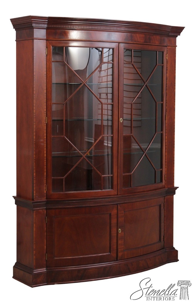 72808: BAKER Vintage Mahogany Bow Front China Cabinet