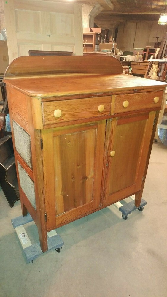 Antique Pie Safe – Early made Pine Wood – Punched Tin – Beautiful