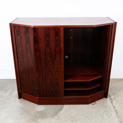 Mid Century Danish Modern Credenza Sideboard Rosewood Tambour Door Drawers Mcm