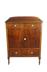 Antique Victorian Walnut Gentleman’s Chest of Drawers Cabinet Console 35″