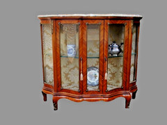 Showcase Sideboard Louis XVI French Antique Vitrine Marble Top 19th Century