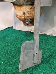 Antique Hoosier Cabinet Metal Flour Bin Sifter Crank Glass Window Vtg Patina