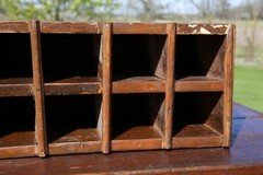 Vintage wood cubby apothecary cabinet mailbox parts bin storage organizer box