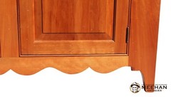 Hand Crafted Reproduction Solid Cherry Cupboard Antiqued Glass Doors