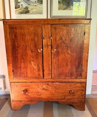 19th Century New England Butternut Blanket Press or Linen Cupboard
