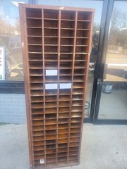 Antique Post Office Boxes Wood Cabinet Vintage United States 1930s 100 Slots