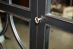JULIAN CHICHESTER EBONISED WITH MIRRORED DOORS HOUSEKEEPERS STORAGE CUPBOARD
