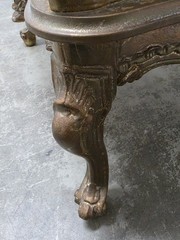 Antique French Rococo Baroque Louis XV Gold Curio Cabinet Glass Doors Carvings
