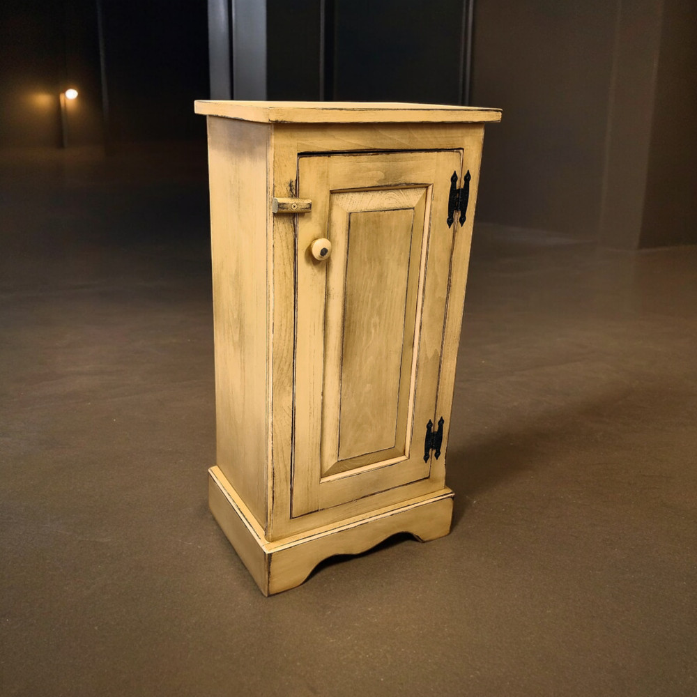 Primitive cabinet, small end stand, Lamp stand