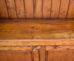 Antique Irish Pine One Piece Open Rack Dresser