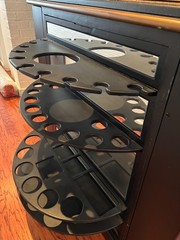 Black with Black Marble Top Oriental Bar Cabinet 17D”x45Wx42H. Plenty of storage