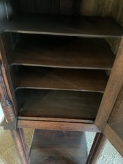 Antique Carved Wood French Gothic Oak Music Cabinet