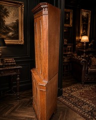Antique Edwardian Mahogany Corner Cabinet Gothic Flame Veneer UK DELIVERY