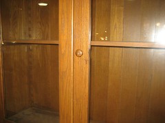 circa 1910-20 antique OAK stepback CUPBOARD school SCIENCE lab CABINET 48″w x 78
