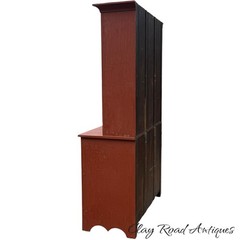 antique dutch cupboard step back cabinet old paint 1800s small size