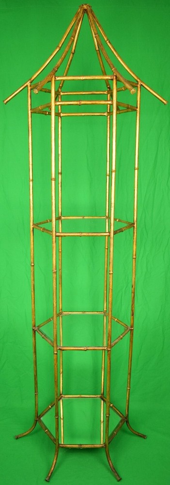 “Palm Beach Brass Bamboo Three-Tier Etagere”