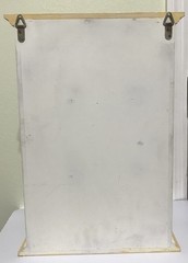 White wooden farmhouse wall medicine curio cabinet glass door | vintage country