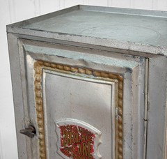 Antique Farmhouse Tin Metal Bread & Cake Cabinet Cupboard