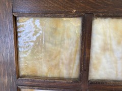 Antique Wood cabinet door Craftsman slag glass Primitive Hoosier architectural