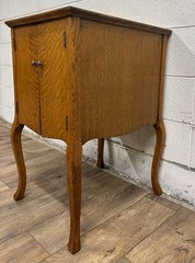 Antique Quarter Sawn Tiger Oak Music Cabinet Record Cabinet Side Table