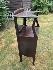 Best Antique Mahogany Sheet Music Cabinet with Beveled Mirror & Top Shelf Larkin
