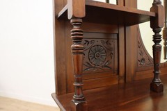 Art Nouveau Antique Carved Mahogany Etagere Display or Bar #51867