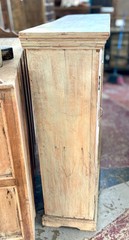 Charming, Rustic 2-Door Cabinet with Shelving, 52″ Wide, Distressed Whitewash