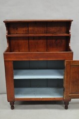 Antique French Country Colonial Pine Wood 50″ H Drysink Kitchen Jelly Cupboard