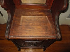 SUPERB! Rare Antique French Country Carved Dark Wood Potato Bin Cabinet