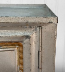 Antique Farmhouse Tin Metal Bread & Cake Cabinet Cupboard