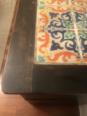 Original Monterey Furniture “Buffet” “16Tile Top” Iron Trim Dark Wood Finish