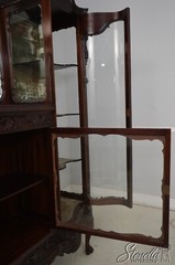 F67609: Antique Victorian Carved Mahogany Curio Display Cabinet