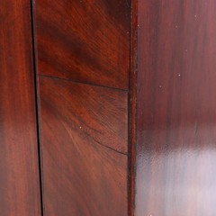 Oversized Antique Sheraton Flame Mahogany Step Back Cupboard c1830