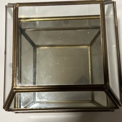 Brass Glass Casket Curio Box Two Sections – Missing Latch