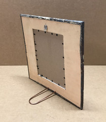 VTG 11″ Sq. Photo 5×7 Tin Ceiling Metal Shabby Mocha Picture Frame Old 917-26B