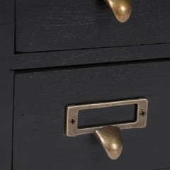 Black Vintage 12-Drawer Apothecary Cabinet, Stackable for Herbs/Tea/Stationery