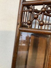 Antique Victorian Oak Hanging Wall Cabinet Stick Ball Curio Eastlake 1890 Orig